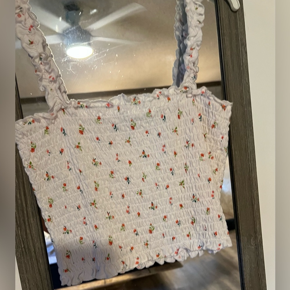 White floral crop top